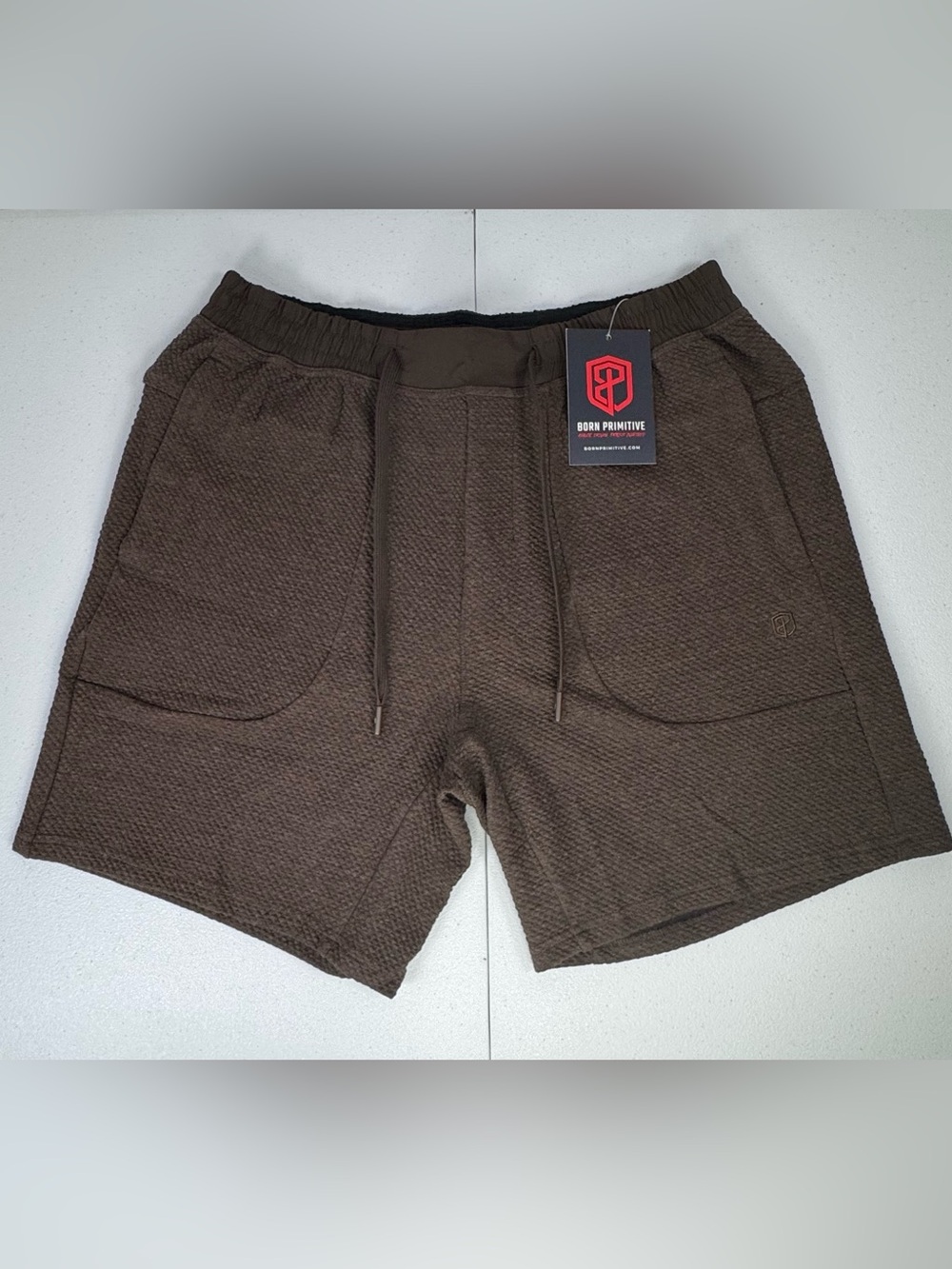 NWT Born Primitive Men’s Cloud Shorts 7” Otter Brown Size Large L Rare